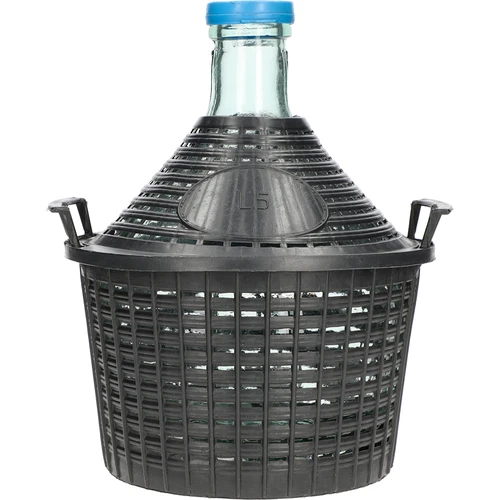Garrafão para vinho 5 L com cesto de plástico