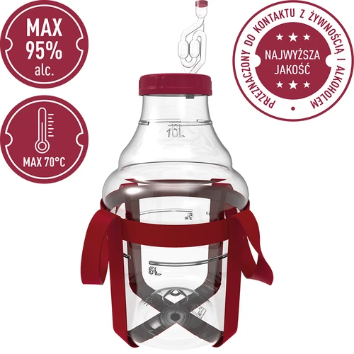 Garrafão para vinho, leve e inquebrável, com alças de transporte, 10 L - 5