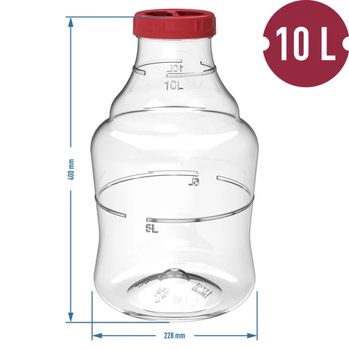 Garrafão para vinho, leve e inquebrável, com alças de transporte, 10 L - 6