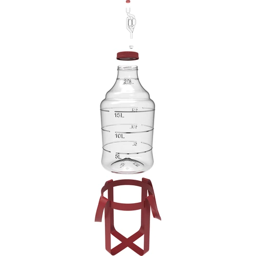 Garrafão para vinho leve, inquebrável, com arnês de transporte, 20 L - 2