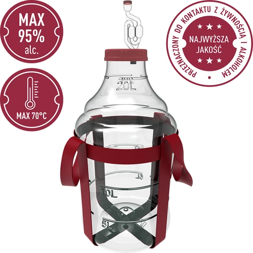 Garrafão para vinho leve, inquebrável, com arnês de transporte, 20 L - 5
