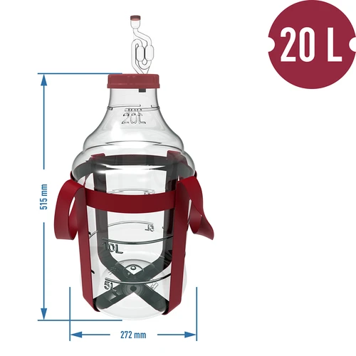 Garrafão para vinho leve, inquebrável, com arnês de transporte, 20 L - 6