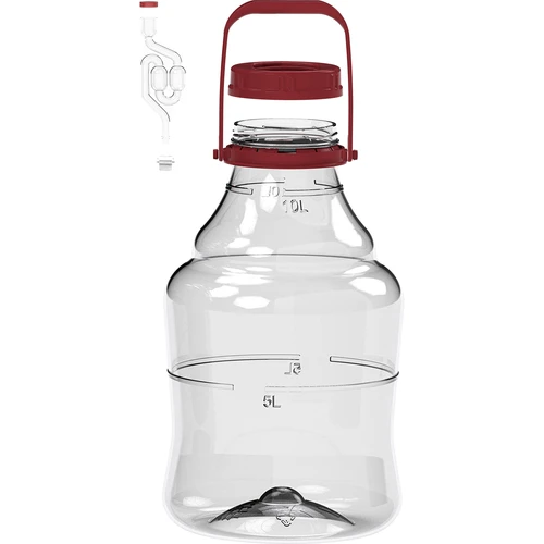 Garrafão para vinho leve, inquebrável, com pega, 10 L - 2
