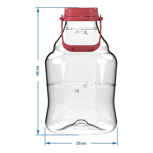 Garrafão para vinho leve, inquebrável, com pega, 10 L - 6