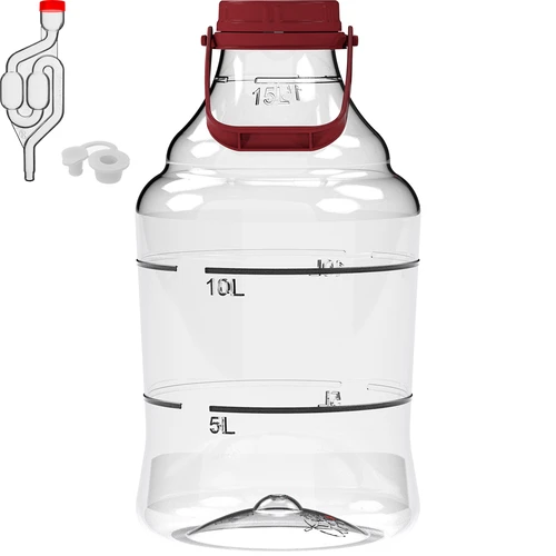 Garrafão para vinho leve, inquebrável, com pega, 15 L - 2