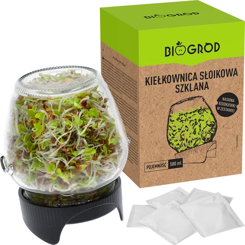 Germinador em frasco com tampa twist-off + 5 embalagens de sementes - 5