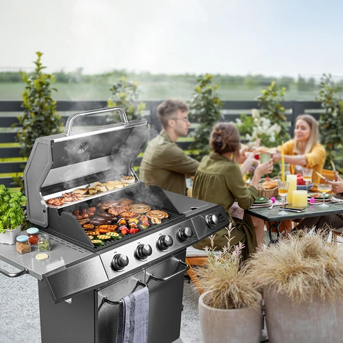 Grelhador a gás dragON BBQ201, 18,8 kW, prateado - 3