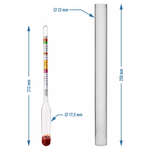 Hidrómetro multiescala para medir a concentração de açúcar e o álcool potencial - 4