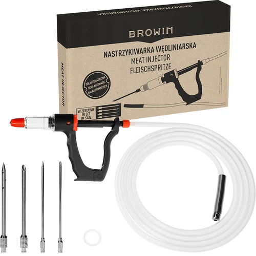 Injetor de salmoura semiautomático para charcutaria, com conjunto de agulhas e mangueira