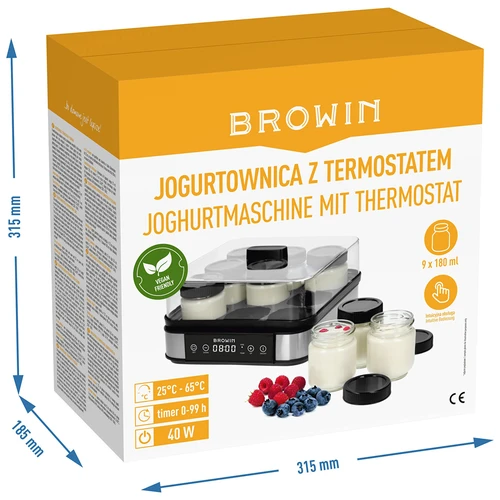 Iogurteira com termostato, 9 frascos, 1,6 L - 12