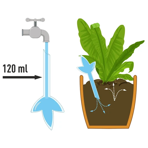 Irrigador para plantas – folha transparente, 120 ml - 10