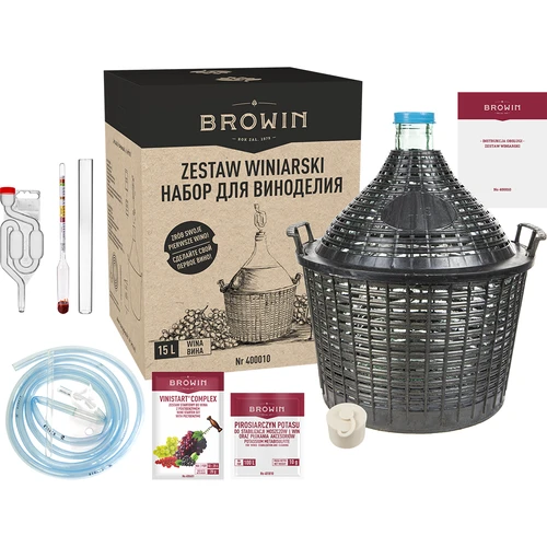 Kit de vinificação 15 L com garrafão de vidro