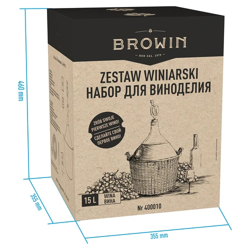 Kit de vinificação 15 L com garrafão de vidro - 12