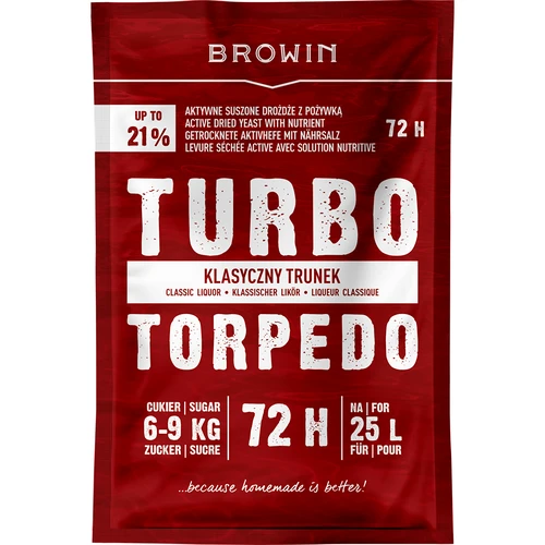 Levedura para destilação Turbo Torpedo 72h 21% - 120 g