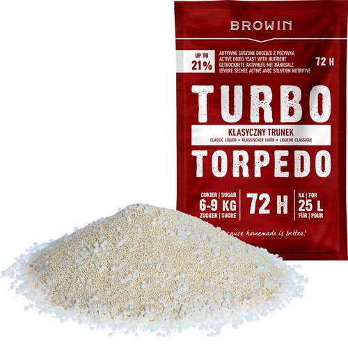 Levedura para destilação Turbo Torpedo 72h 21% - 120 g - 3