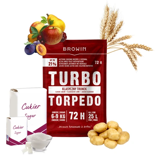 Levedura para destilação Turbo Torpedo 72h 21% - 120 g - 4