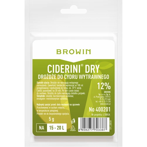 Levedura para sidra Ciderini Dry, 5 g  - 1 