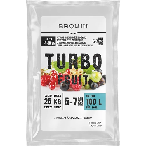 Levedura para vinho Turbo Fruit 5-7 dias 100 L