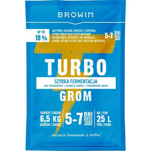 Levedura Turbo Grom para destilação 5–7 dias
