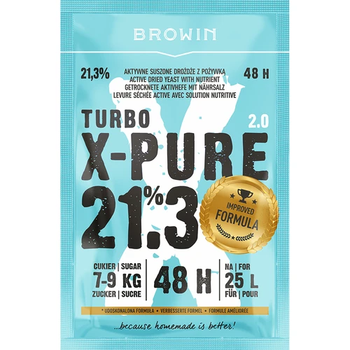 Levedura Turbo X-Pure 21,3% 48h, 25 L