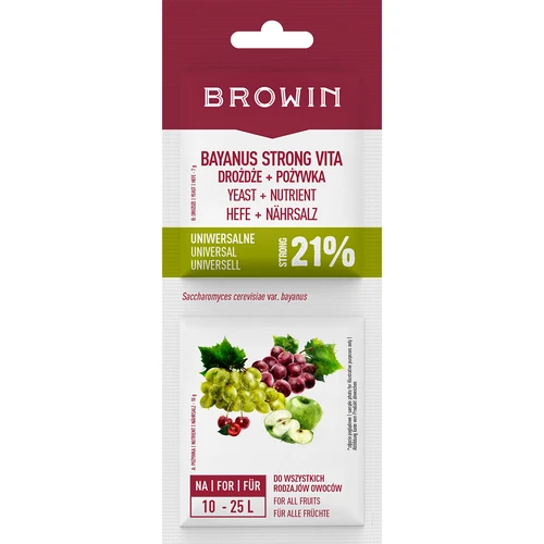 Leveduras Bayanus + nutriente - Universal - 21%, 17 g
