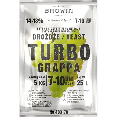 Leveduras Turbo para Grappa 7–10 dias - 2