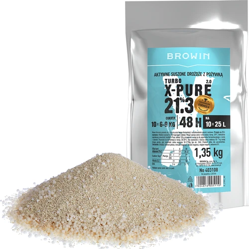 Leveduras Turbo X-Pure 21,3%, 10 x 25 L, 1,35 kg - 2
