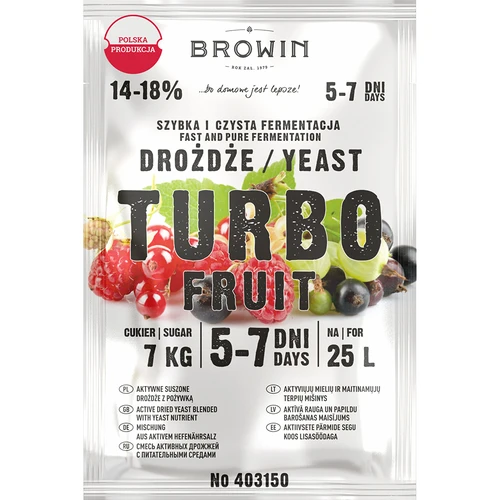 Leveduras vínicas Turbo Fruit 5-7 dias