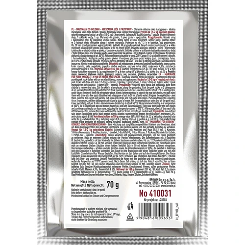 Marinada para joelho de porco — mistura de ervas e especiarias, 70 g - 2