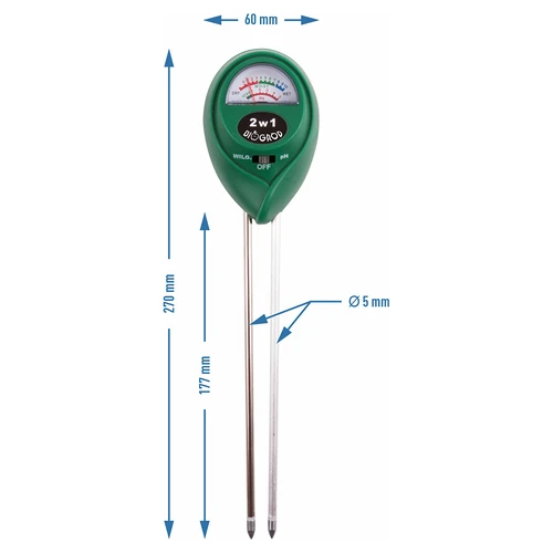 Medidor de solo 2 em 1 - pH, humidade - 4