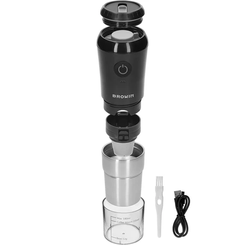 Moinho de café – elétrico, de mós, com cafeteira e copo - 4
