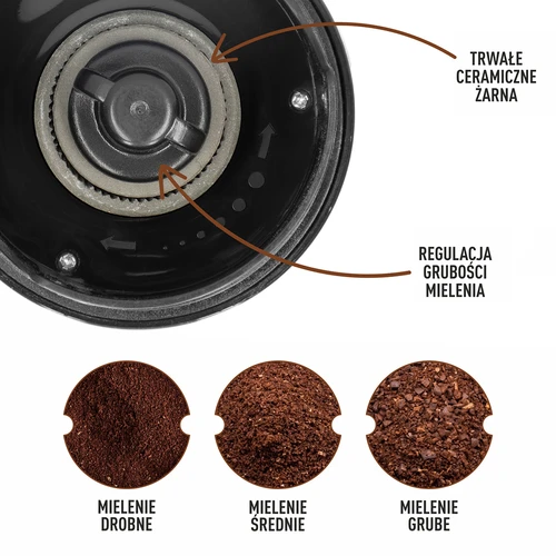 Moinho de café – elétrico, de mós, com cafeteira e copo - 11