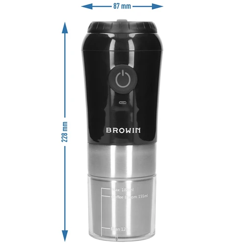 Moinho de café – elétrico, de mós, com cafeteira e copo - 13
