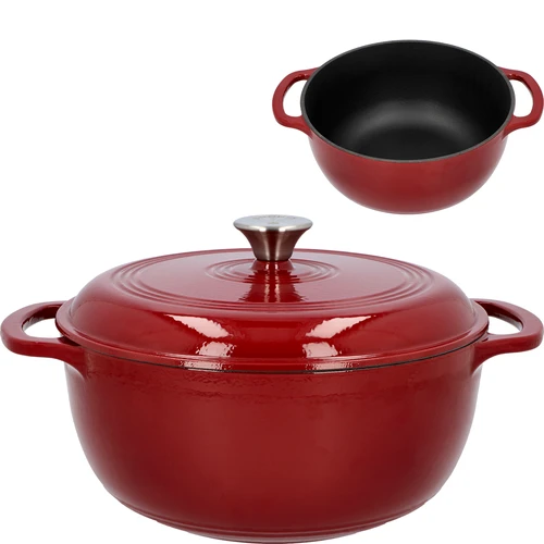 Panela de ferro fundido esmaltada - bordeaux, 5,8L