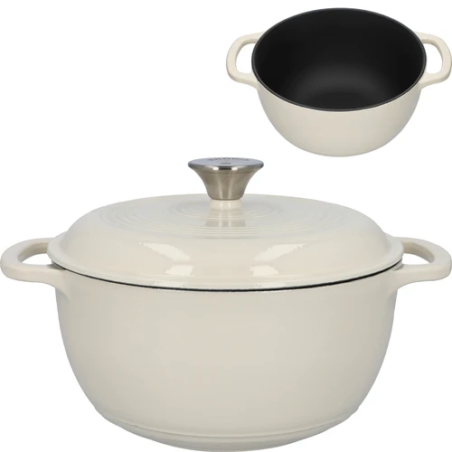 Panela de ferro fundido esmaltada - ecru, 4 L