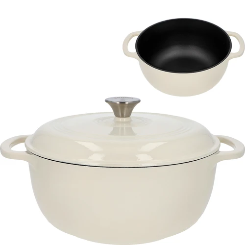 Panela de ferro fundido esmaltada - ecru, 5,8 L