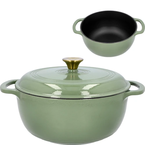Panela de ferro fundido esmaltada - sálvia, 5,8L