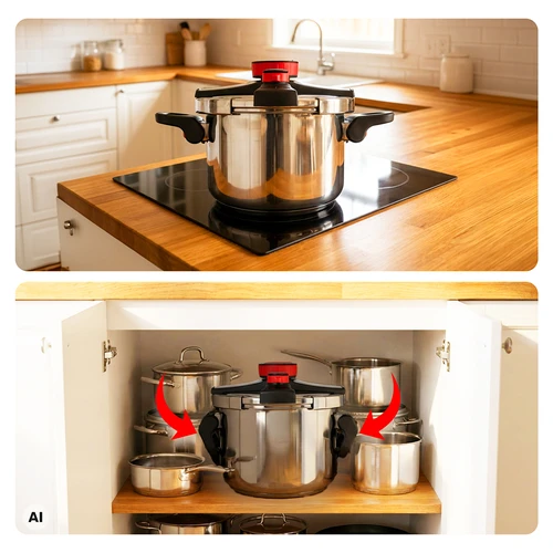 Panela de pressão em aço inoxidável, 6 L - 6
