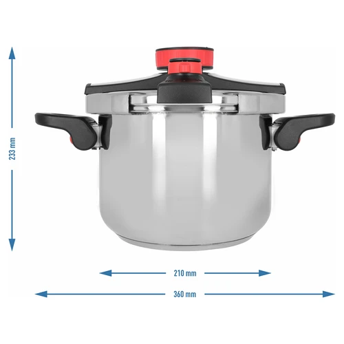 Panela de pressão em aço inoxidável, 6 L - 10