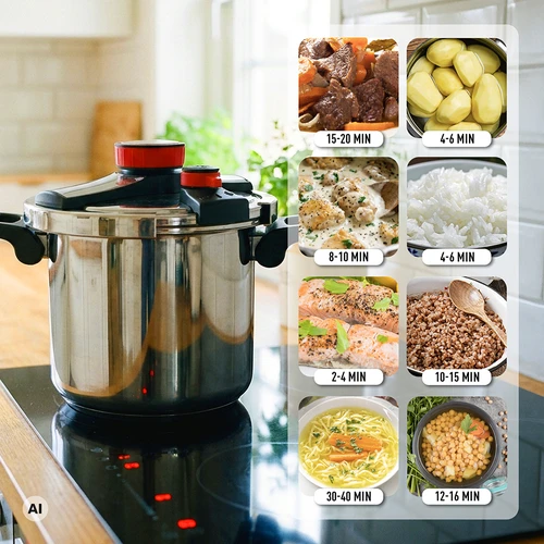 Panela de pressão em aço inoxidável, 8 L - 4