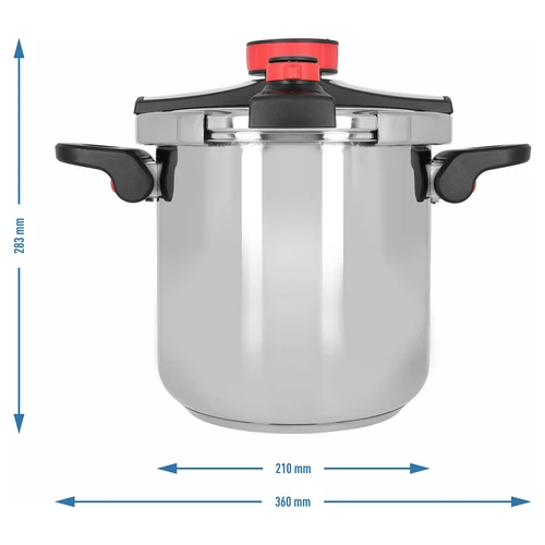 Panela de pressão em aço inoxidável, 8 L - 10