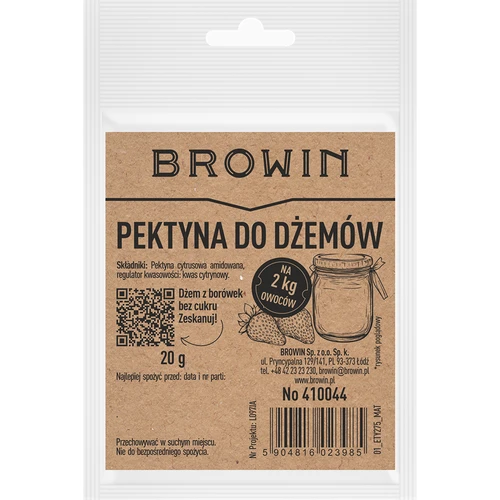 Pectina para compotas - cítrica amidada para gelificação, 20 g