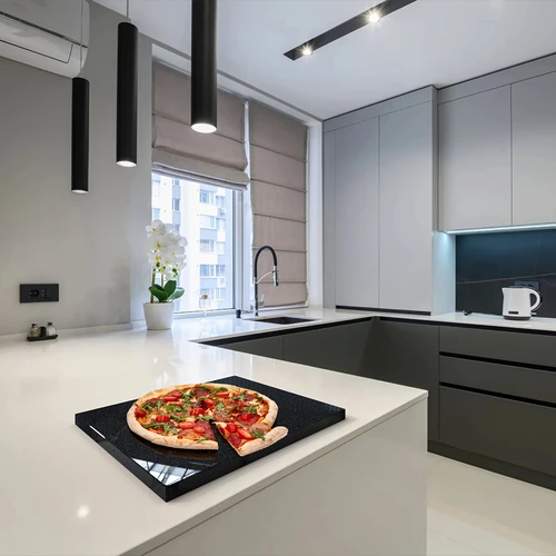 Pedra para pizza em granito retangular 37 x 35 cm - 13