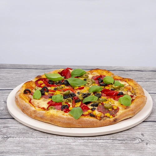 Pedra redonda para pizza, em cordierita, diâmetro 33 cm - 18