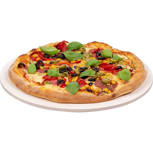 Pedra redonda para pizza, em cordierita, diâmetro 33 cm