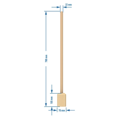 Pilão de madeira para couve 78 cm - 2