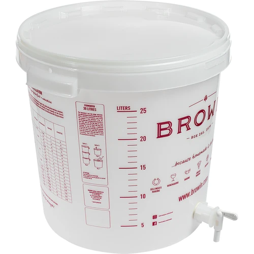 Recipiente de fermentação 30 L, branco com impressão, torneira e 2 borbulhadores - j.EN - 3