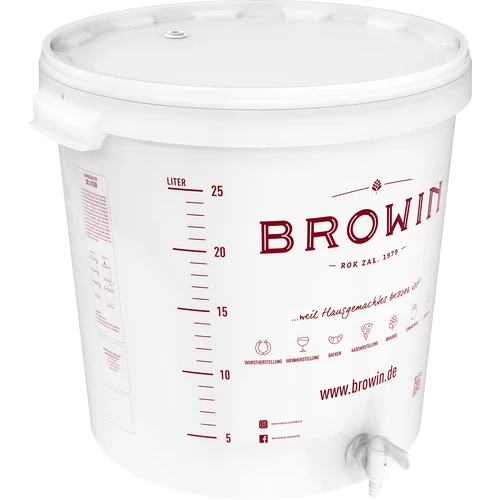 Recipiente de fermentação 30 L com tampa e torneira DE - 4