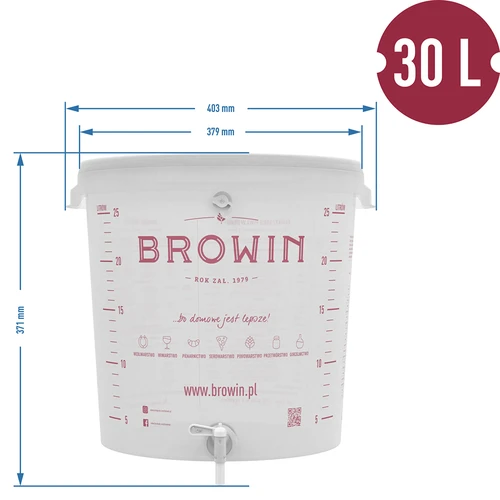 Recipiente de fermentação de 30 L com tampa e torneira - 9