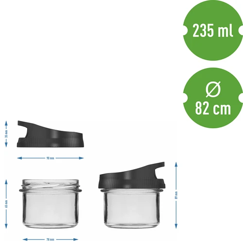 Recipiente de vidro 235 ml, com tampa para pendurar - 5